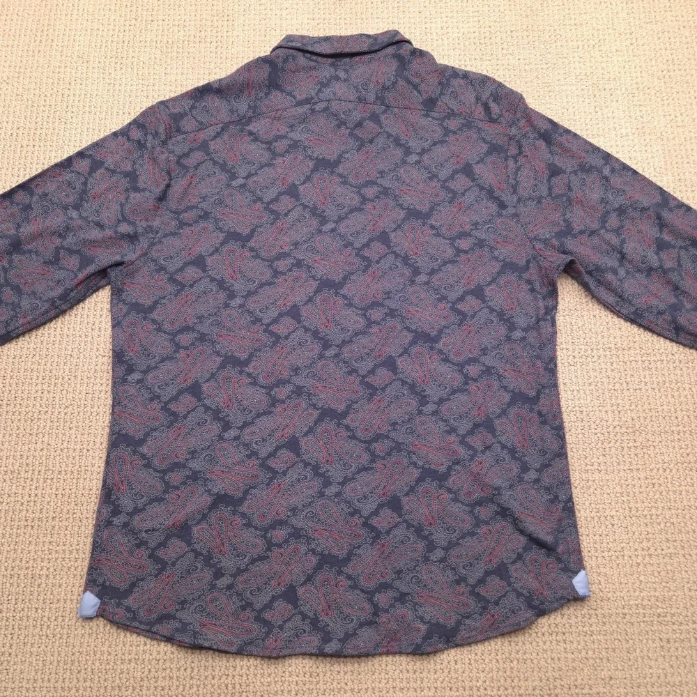 CREMIEUX CLASSICS Mens XL‎ Paisley Long Sleeve Knit Button Up Supima Cotton